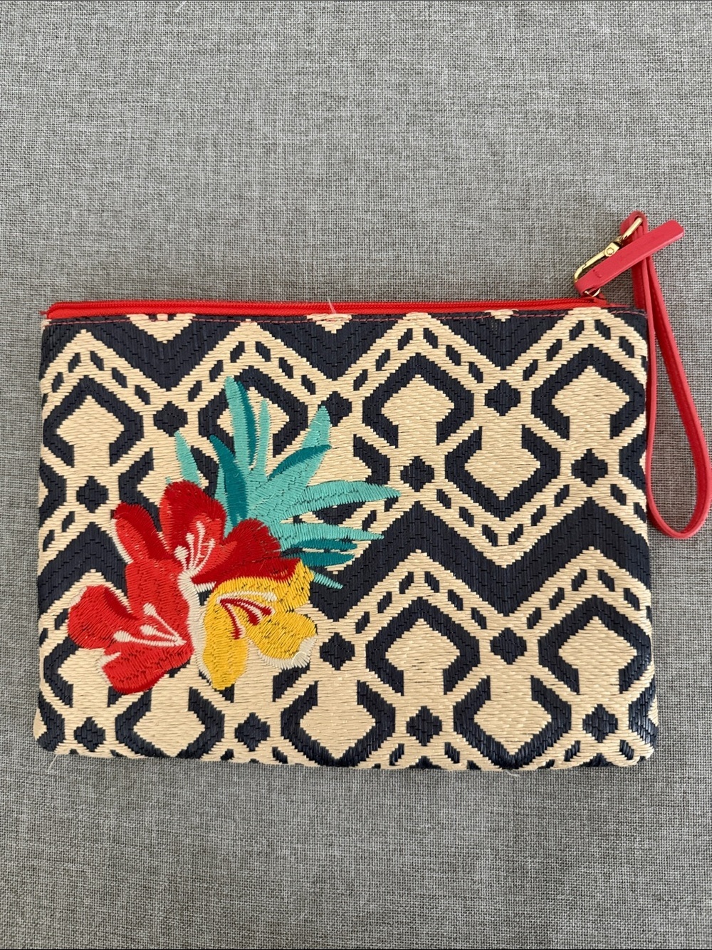 Vera Bradley Woven Floral Embroidered large Clutch Wristlet